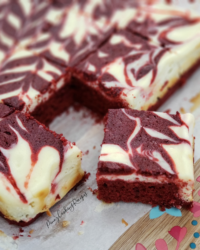 Red Velvet Bars - New Years Desserts